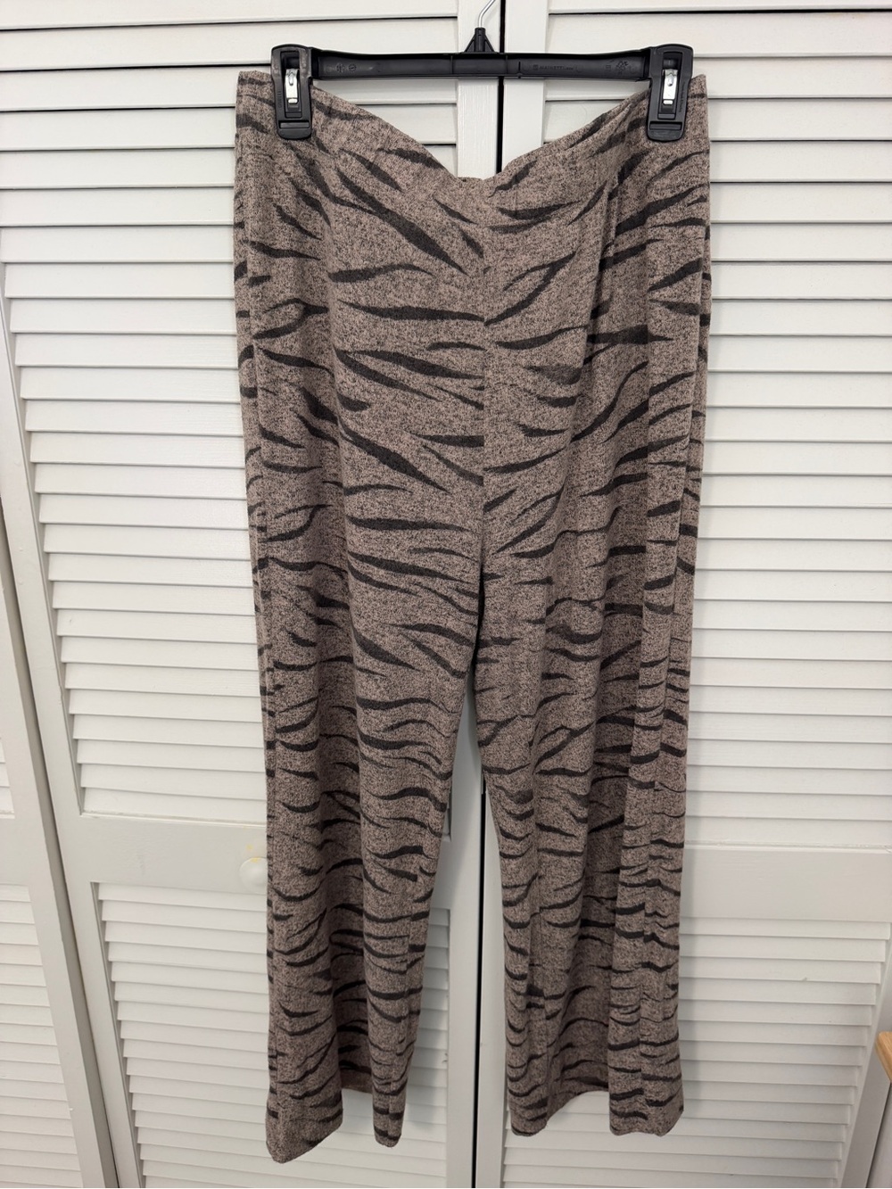 Z Supply Taupe & Black Wide-Leg Zebra Print Pants Size XL